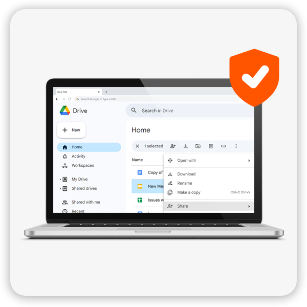 Google drive protected