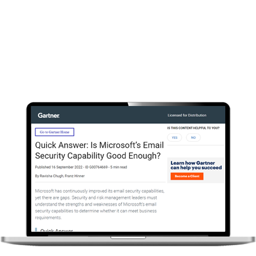 Gartner Quick Answer: Is Microsoft’s Email Security Capability Good Enough?