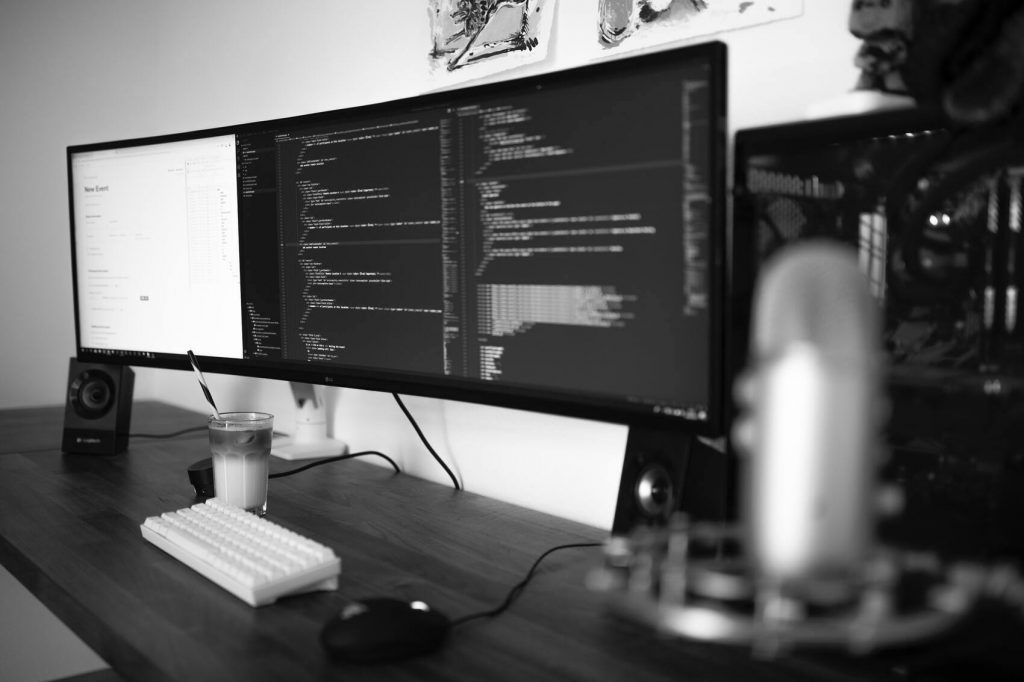 desktop monitor with code