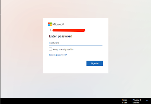  The Microsoft fake login 
